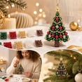 thumbnail image 3 of romoty DIY Beaded Christmas Tree Ornament Kit Classic Tree - Traditional Red Green and Gold Bead Set with Golden Star Holiday Hanging Pendant for Xmas Decor, 3 of 7