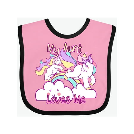 

Inktastic My Aunt Loves Me Unicorn Gift Baby Girl Bib