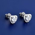 thumbnail image 4 of K-KED Moissanite Heart Stud Earrings for Women D Color Round Excellent Cut 925 Silver, 4 of 6