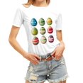 thumbnail image 2 of Outfmvch Chemises de Pâques pour Femmes, Chandails en Molleton à Col Rond pour Femmes, Chemises à Manches Courtes pour Femmes, Hauts de Sortie pour Femmes, T-Shirt à Manches Courtes Col Rond à la Mode, T-Shirts Graphiques pour Femmes Bleu Foncé L, 2 of 6