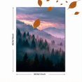 thumbnail image 3 of Misty Forest Sunset Landscape Canvas Wall Art, Calm Woodland Print for Living Room, Bedroom, Office and Home Decor, 3 of 8