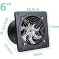 thumbnail image 5 of Extractor de aire de conducto de 150 mm, 600 m³/h, de metal, para montaje en pared, para baño, sótano, garaje, tienda de cultivo (bidireccional), 5 of 5