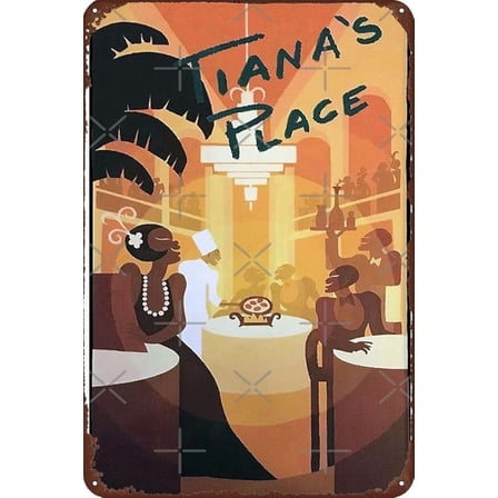 QWOILF Metal Tin Sign Tiana's Place Poster Novelty Home Club Room Man Cave Wall Decor Movie Art Print 8x12 Inch