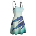 thumbnail image 4 of Blue Whale Art Print Slip Dress Dress Summer Elegant Women's Dress Women's Clothing, 4 of 6