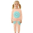 thumbnail image 4 of RUTAYY Children Girls Clothing Sets Cozy Fall Winter Round Neck Long Sleeve Cute Daisy Print Sweatshirt with Floral Petal Pants Tracksuit Trendy Classic Outfit Sets, 4 of 7