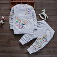 thumbnail image 3 of URMAGIC Infant Baby Girls Fall Winter Clothes Butterfly Print Sweatshirt Tops Shirt+Pocket Pants Trousers 2Pcs Outfits Set 8-9 Years, 3 of 17