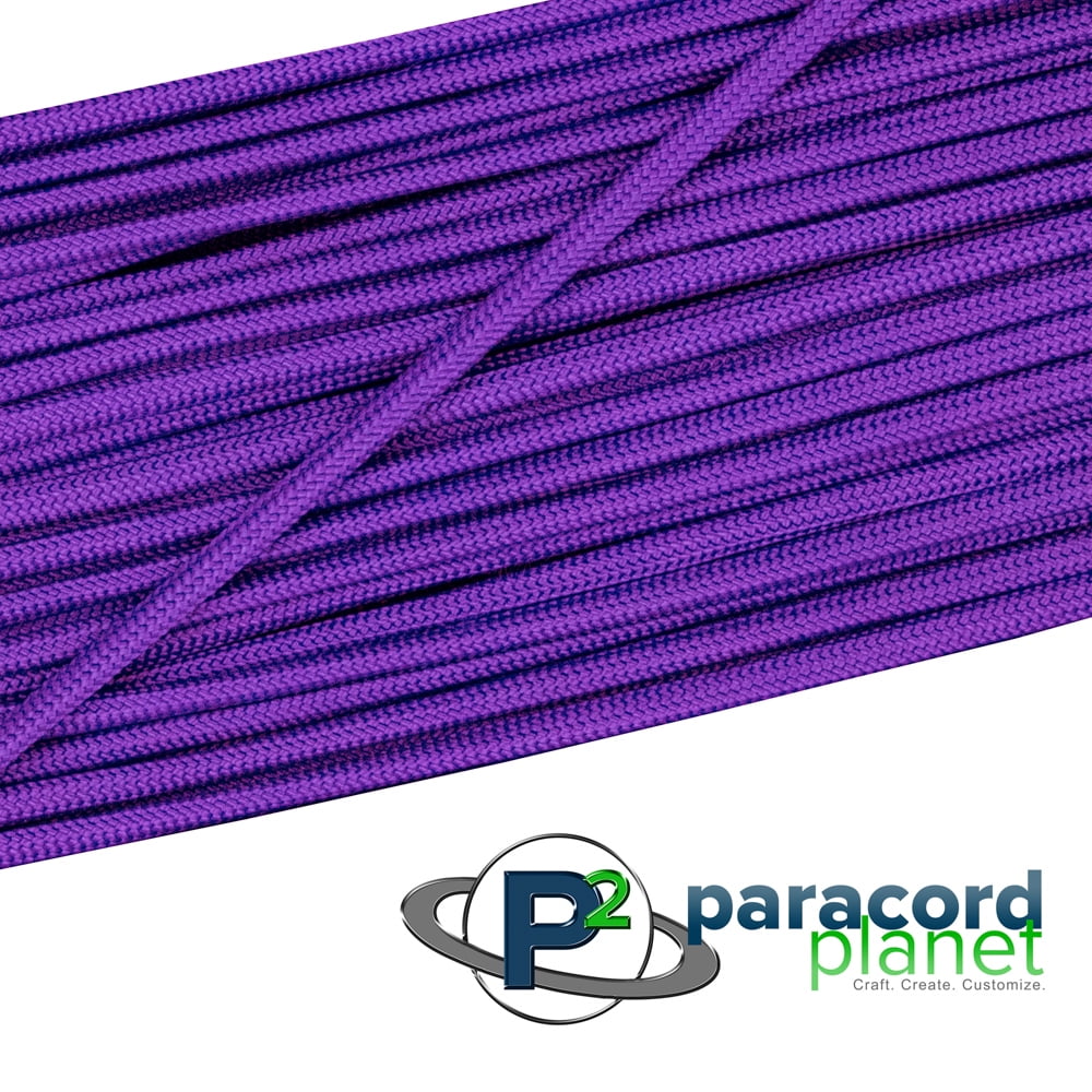25 50 100 ft Purple & Black Chequered Paracord 550 7 Strand 4mm Cord Rope 15