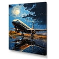 thumbnail image 2 of Designart "Aircraft'S Last Checks In A Futuristic Moonlight Setting" Plane Wall Decor, 2 of 7