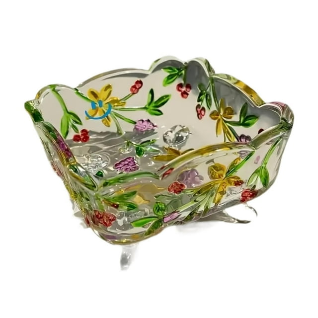 Tazón de frutas con forma de galleta de nueces, pequeño recipiente para dulces, elegante y hermoso frasco de vidrio para dulces, bocadillos, helados y