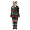 thumbnail image 1 of Glisme Pyjamas de Noël Famille Ensembles Assortis Combinaison à Capuche Thermique à Fermeture Éclair devant pour Maman Ensemble de Pyjamas de Noël Vert Foncé Taille P, 1 of 4