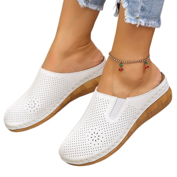 YOUYEDIAN Orthopedic Shoes for Women Spring Walking Slip on Non Slip Arch Support Sneakers Wide Comfortable Mesh Closed Toe Shoes (White)