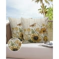 thumbnail image 6 of Pack of 2 Outdoor Pillow Covers, Cool Sunflower Betterfly Wood Grain Pattern Waterproof Square Throw Pillowcase Cushion Decorative Pillow Covers for Couch Patio Tent, 20x20 in, 6 of 6