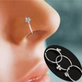 thumbnail image 2 of GKNET Small Flower Clear Crystal Nose Ring Stud Hoop-Sparkly Pin Ring Piercing 1Pc, 2 of 7