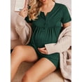thumbnail image 2 of Avidlove Women Maternity Nursing Pajama Set Breastfeeding Sleepwear Set Double Layer Short Sleeve Top and Shorts Set Pregnancy Pjs Set, 2 of 6