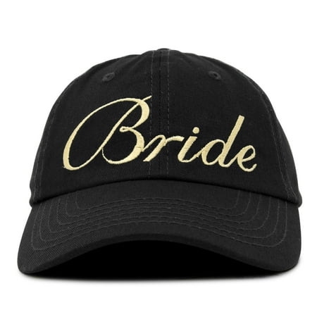DALIX Bachelorette Party Hats Bride Squad Dad Caps Wedding Bridal Shower Black