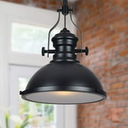 Hesmind Ceiling Pendant Light Vintage Industrial Pendant Light Fixture for Kitchen Island Black Farmhouse Pendant Light for Pool Tables Hanging Fixture for Dining Rooms Hallway and Entryway