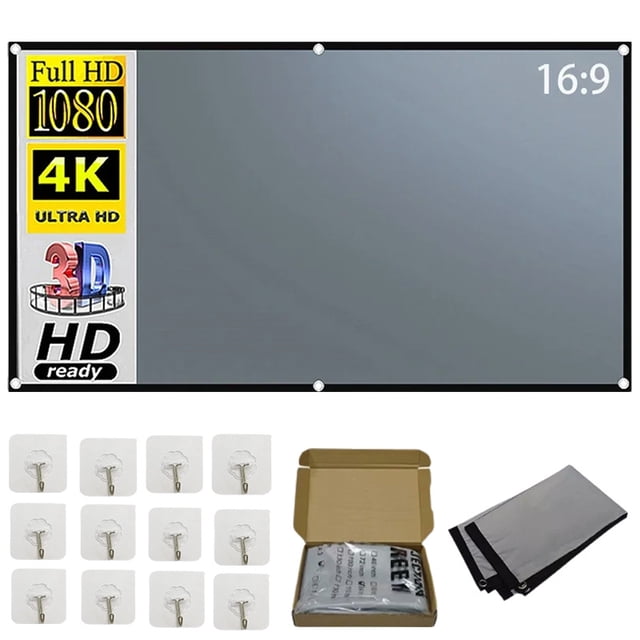 Pantalla de Proyector 16:9 Gris Antiluz 130 pulgadas Negro Borde