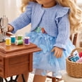 thumbnail image 4 of 18 Inch Doll Clothes Set, Knit Cardigan & Tulle Dress with 3D Butterfly, Winter Princess Outfit for Dolls, 4 of 6