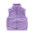 thumbnail image 2 of Abcomgle Boys Girls Polar Fleece Vest Full Zip Sleeveless Jacket Stand Collar Lightweight Toddler Vest for Boys Winter Thermal Cute Outerwear with Pockets,2-3 Years Light Purple, 2 of 3