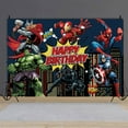 thumbnail image 3 of The Avengers Happy Birthday Anime Cartoon Theme Backdrops Banner Birthday Party Decor Supplies,5.9x3.6ft, 3 of 5