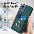thumbnail image 7 of Wallet Case for Motorola G Play 4G 2024, Stylish Ultra Slim PU Leather Card Slots Ring Stand Wrist Strap Shockproof Protective Thin Lightweight Back Case Cover for G Play 4G 2024, Green, 7 of 7