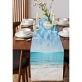 thumbnail image 2 of Summer Beach Table Runner Blue Coastal Ocean Seaside Nautical Tablerunners 13 x 60 Inch, Table Decorations Tabletop Scarf for Summer Gathering Holiday Farmhouse Kitchen Dining Decor, 2 of 6