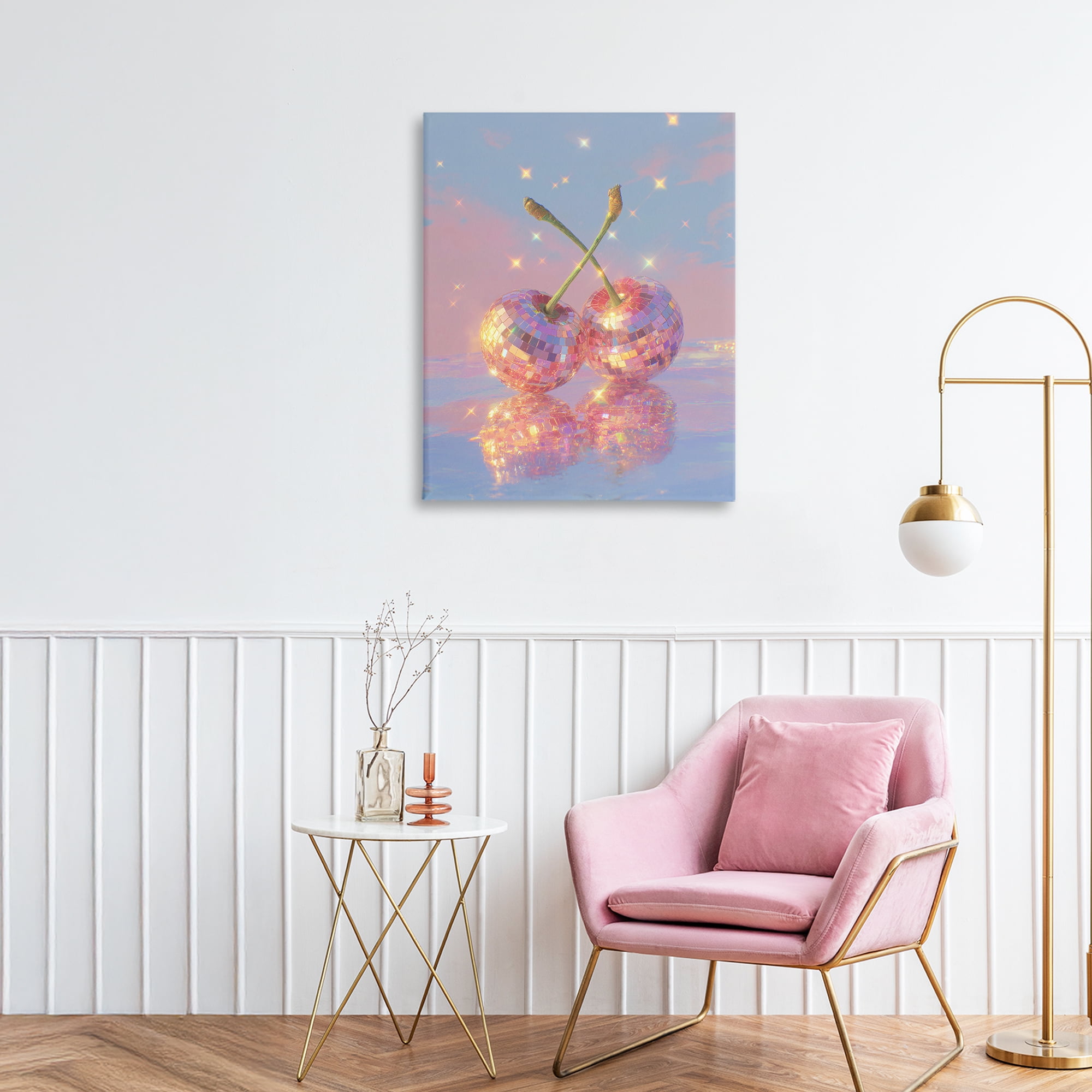 Disco Cherry Reflection Canvas Wall Art, design by Ziwei Li