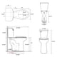 thumbnail image 2 of Inodoro SUPERFLO de 53 cm de altura, asiento alargado de confort, 1.28 GPF, 2 of 7