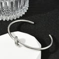 thumbnail image 2 of 10pcs 304 Stainless Steel Cuff Bangles for Women Knot Stainless Steel color 3/8 inch(1cm) Inner Diameter: 2-1/2x1-3/4 inch(6.2x4.6cm), 2 of 5