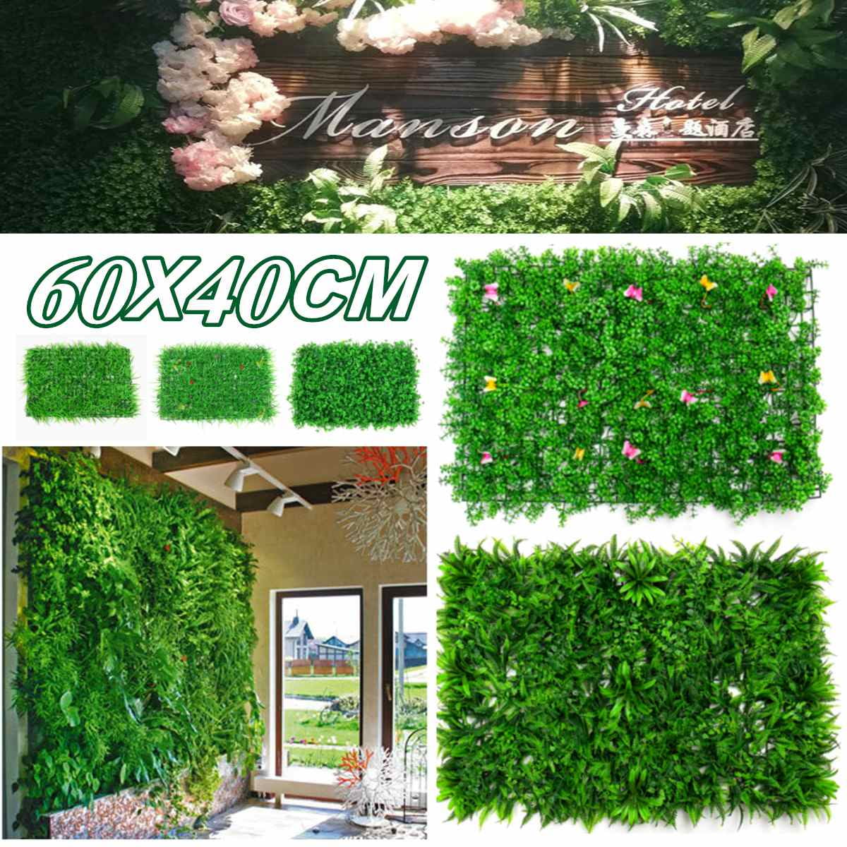 Artificial Plant Foliage Hedge Grass Moss Carpet Grass Mat Greenery Grass Wall Panel Wedding