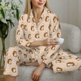 thumbnail image 4 of Goofa Cute Squirrel Printed Women’s 2 Piece Pajama Set Super,Pajamas Women's Long Sleeve Sleepwear Soft Button Down Loungewear Pjs Lounge Set Nightwear-Small, 4 of 9