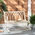 thumbnail image 2 of Safavieh Ressi Adult Metal Rocking Outdoor Benches White, 2 of 9