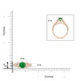 thumbnail image 5 of ANGARA Natural Vintage Inspired Round Emerald & Diamond Three Stone Ring in 14K Rose Gold for Women (Size-6.5mm) | May Birthstone, Birthday, Anniversary, Jewelry Gift for Women | Natural Emerald Ring, 5 of 10