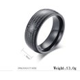 thumbnail image 2 of GHSDFBB DABAXI 8mm Men's Stainless Steel Black Wisdom Heart Sutra Rings Folk-Custom Buddhism Matte Texture Ring, 2 of 6