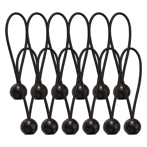 12PCS of Ball Bungee Cords, Tarp Canopy Bungee Balls, Heavy Duty Tie Down Cord for Shelter, Gazebo, Camping, Tent, Cargo, Holding Wire and Hoses, Patio Umbrellas, Awning