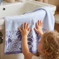 thumbnail image 6 of REGALWOVEN 2 Pack Pure Cotton Hand Towels with Rose Jacquard, Soft Absorbent Quick Dry Towel Set for Bathroom, Kitchen, Spa, Gym Blue 29" x 13", 6 of 7