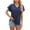 Navy, variant on YOUSNH Womens Fashion Casual Top V Neck T Shirts Summer Short Sleeve Casual Loose T Shirts Top T-shirts for Women 2024 White S