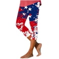 thumbnail image 3 of Cutuoiiu Womens Fashion Independence Day Print Capri Leggings Tight Yoga Pants for Sports Gifts, 3 of 5