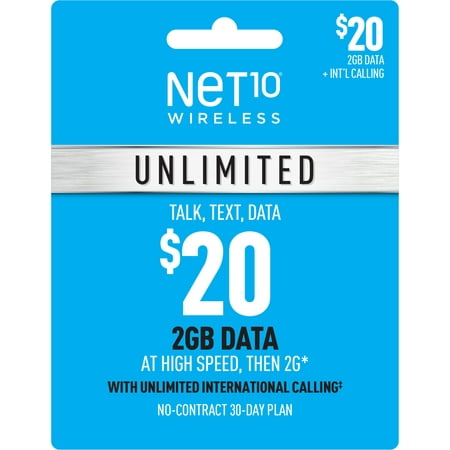 Net10 $20 Unlimited 30-Day Plan e-PIN Top Up (Email Delivery)