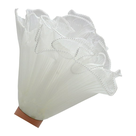 Versatile White Organza Ruffle Trim Ribbon Perfect For Bridal Crafts Floral Arrangements And Dress Design
