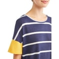 thumbnail image 4 of Junior' Colorblock Striped Short Sleeve Crew Neck T-Shirt, 4 of 4
