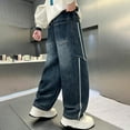 thumbnail image 5 of Pants for Boys,Denim Pants Straight Leg Loose Fit Comfortable Stylish With Pockets Casual Boys Jeans for Kids,Boys Jeans,16 Blue,12-13 Years, 5 of 7