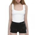 thumbnail image 2 of Wang6 Ribbed Tank Tops for Women Causal Sleeveless Square Neck Tops Summer Slim Fit Workout Tees Cami T-Shirts White XS, 2 of 4