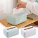 thumbnail image 1 of Dispensador de cajas de pañuelo tostadoras - Soporte moderno para papel de cocina de plástico, apertura ancha • Blanco/verde, 7x4,7x3,7 pulgadas, almacenamiento duradero sobre la mesa para salón, 1 of 6