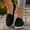 Black, variant on Hoshose Women's Ballet Flat Shoes FlyKnit Dressy Round Toe Slip On Shallow Mouth Breathable Shoes Plus Size