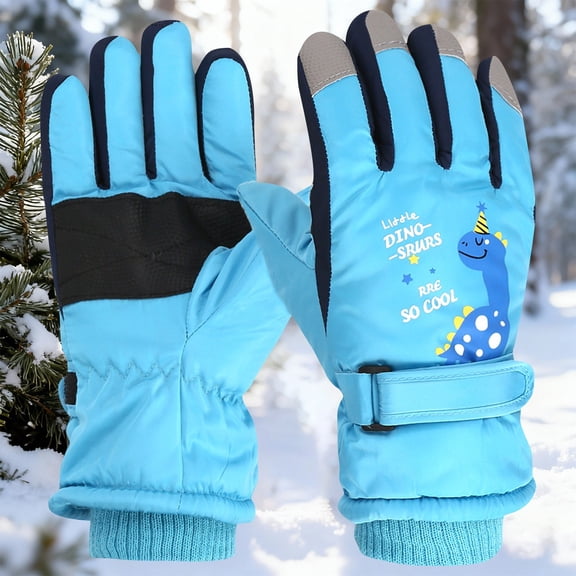CPNG Ski Gloves for Kids Waterproof Snow Gloves Cycling Non-Slip Cotton Fleece Lined Gloves Cold Weather, Touchscreen Snowboard Glove