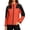Orange, variant on Women's Plus Size Hooded Rain Jacket Color Block Full Zip Waterproof Windproof Hooded Cropped Outdoor Windbreaker Coat