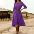 thumbnail image 6 of Omexry Elegant Dresses for Women Women's Summer Solid Color Round Neck Long Dress, 6 of 7