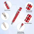 thumbnail image 1 of Juego de 5 Destornilladores Tipo Bolígrafo de Aleación de Aluminio Destornillador Manual Tipo Bolígrafo Rojo, 1 of 10