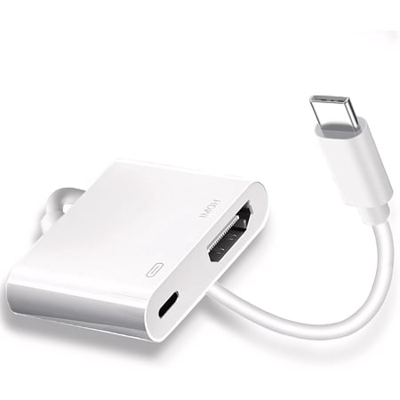USB C to HDMI for TV, 4K@60Hz Type C to HDMI Adapter with Charging Port, iPhone to Hdmi to USB C Adapter Compatible for iPhone 17/16/15 Series/iPad Pro/Galaxy/MacBook Pro to HDTV Projector
